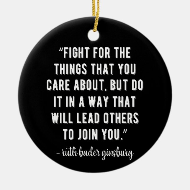 RBG Quotes, RBG, Ruth Bader, Ruth Bader Ginsburg Ceramic Tree Decoration (Front)