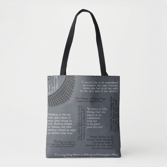 RBG Quotes - Ruth Bader Ginsburg - Shoulder Tote Bag (Front)