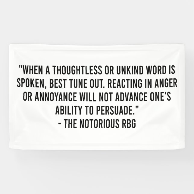 Rbg Quotes, when a thoughtless or unkind word Banner (Horizontal)