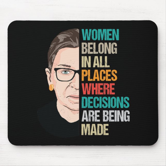 RBG, RBG Quote, Ruth Bader Ginsburg Mouse Mat (Front)