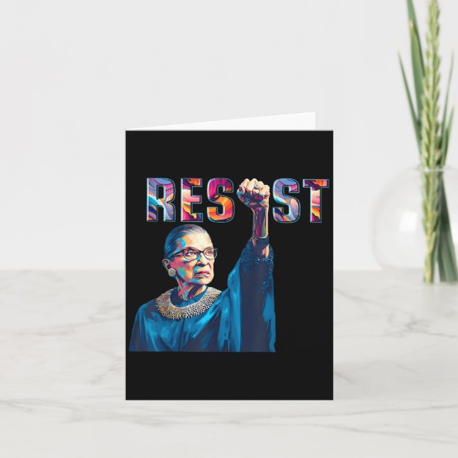 Rbg Resist Feminist Funny Quote  Card (Front)