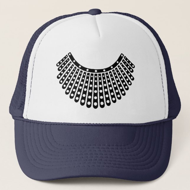 RBG Ruth Bader Ginsburg Glitter Favorite Collar Trucker Hat (Front)