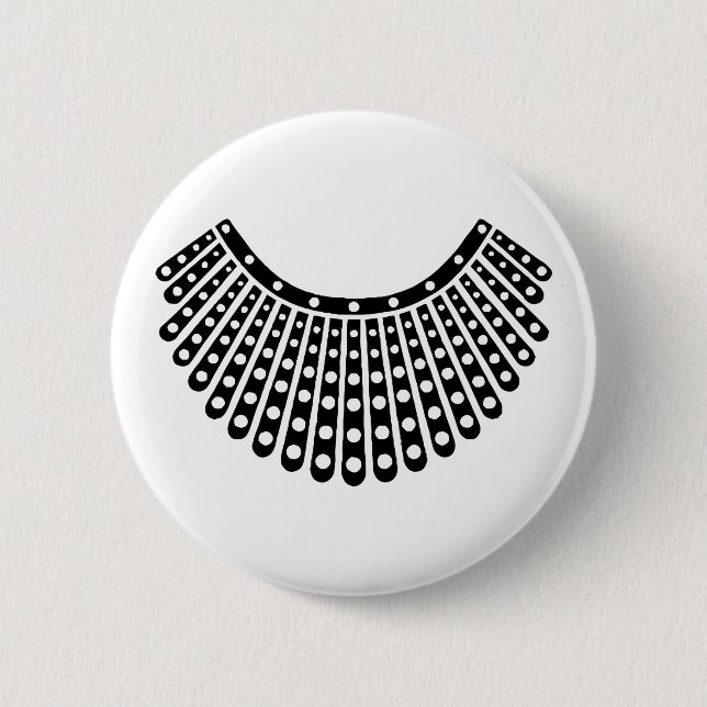 RBG Ruth Bader Ginsburg Glitter Favourite Collar 6 Cm Round Badge (Front)