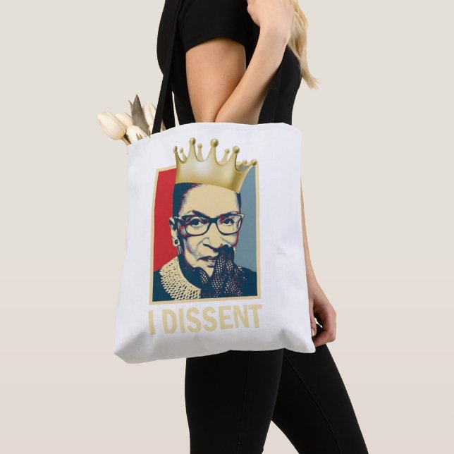 RBG, Ruth Bader Ginsburg, I Dissent Tote Bag (Close Up)
