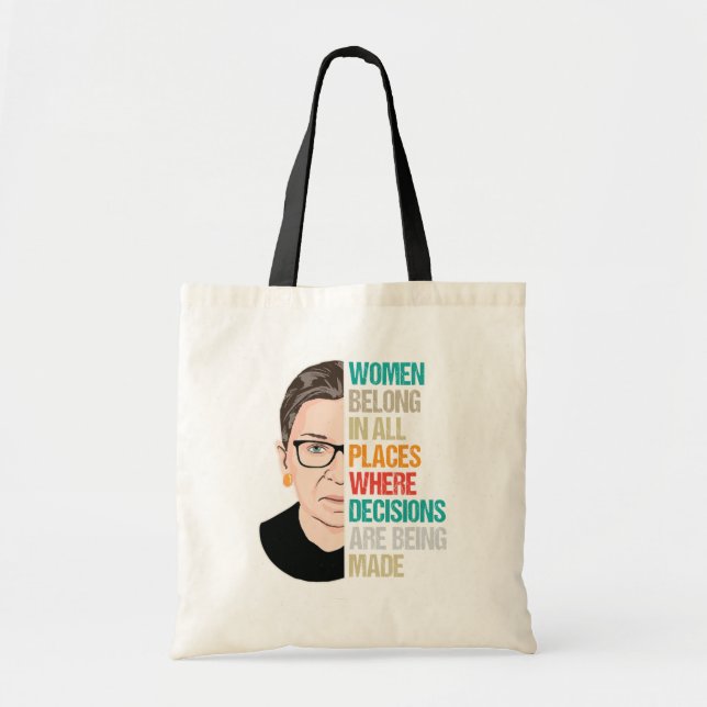 RBG, Supreme Court Vote, Ruth Bader Ginsburg Tote Bag (Front)