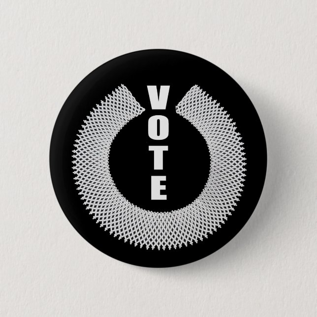 RBG VOTE 6 CM ROUND BADGE (Front)