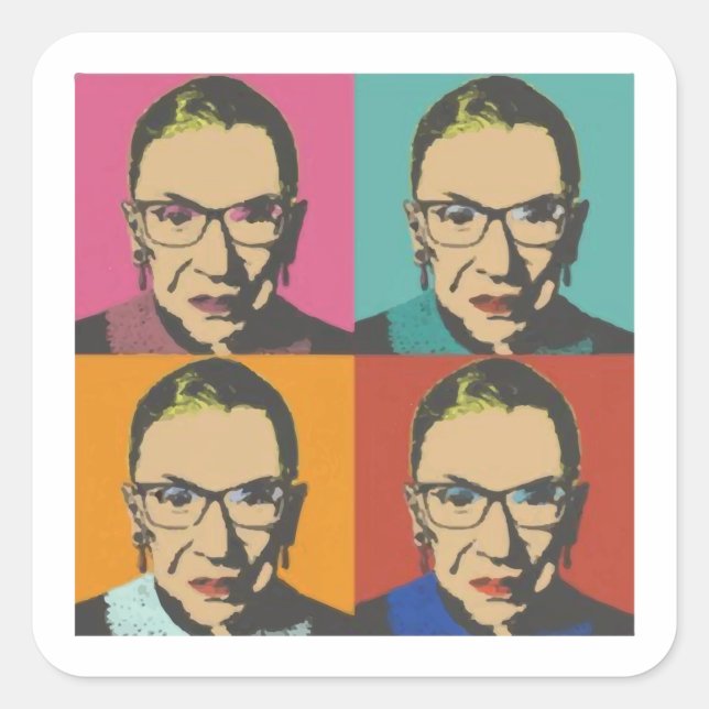 RBG Women's, Feminist, Feminist, Notorious RBG Square Sticker (Front)