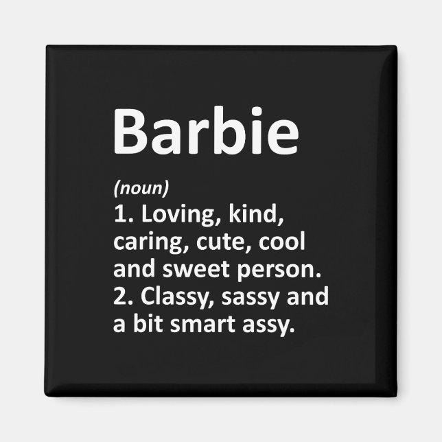 Rbie Definition Personalised Name Funny Birthday G Magnet (Front)