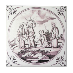 RBT05 Delft Biblical Manganese Red Ceramic Tile