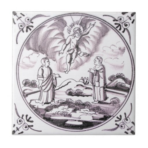 Image of RBT14 Delft Biblical Manganese Red Ceramic Tile