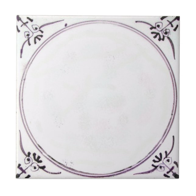 RBT18 Delft Biblical Manganese Red Ceramic Tile (Front)