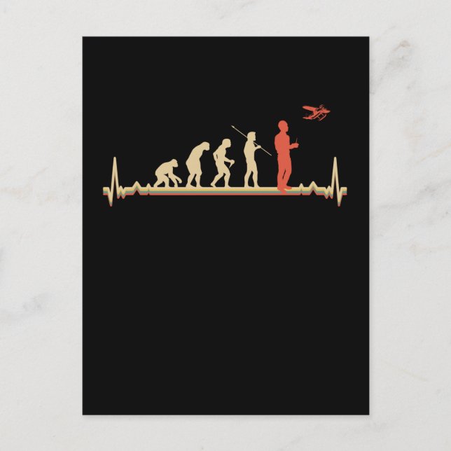 RC Aircraft Pilot Evolution Retro Model Plane Postcard (Front)