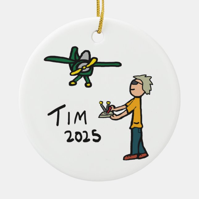 RC Airplane - Tim Ceramic Tree Decoration (Front)