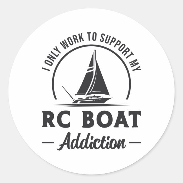 RC Boat Addiction Remote Model Radio RC Boats Classic Round Sticker (Front)