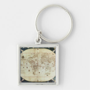 Rc C 2487 Map of the World, designed by Sebastien Key Ring