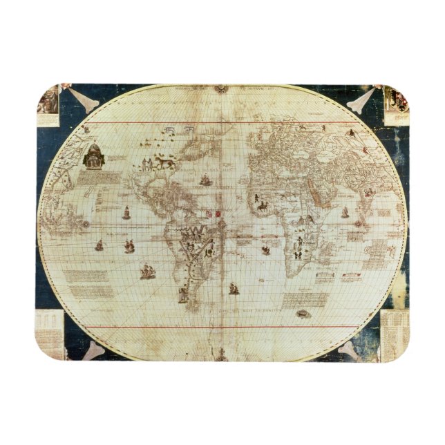 Rc C 2487 Map of the World, designed by Sebastien Magnet (Horizontal)