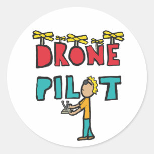 RC Drone Pilot Classic Round Sticker