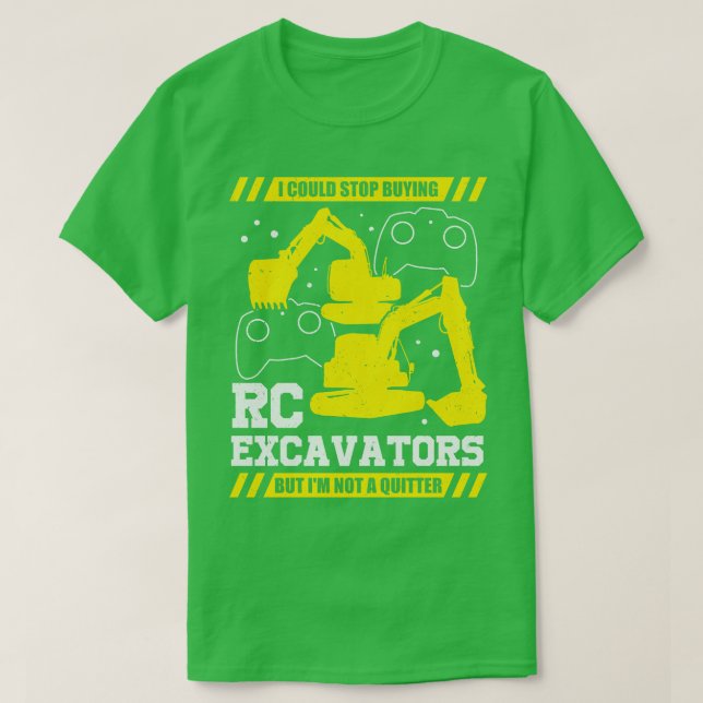 RC Excavator Construction Vehicle Digger Gift T-Shirt (Design Front)