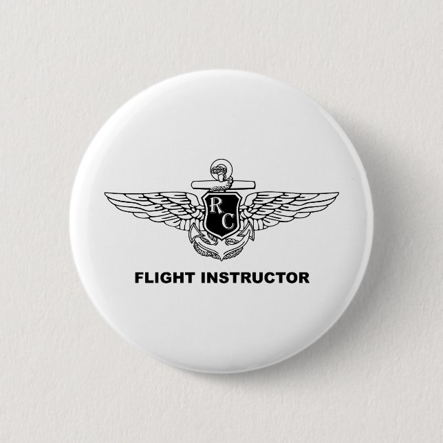 RC Flight Instructor 6 Cm Round Badge (Front)