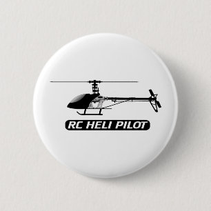RC Helicopter Pilot 6 Cm Round Badge