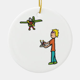 RC Model Aeroplane Flying Ceramic Tree Decoration