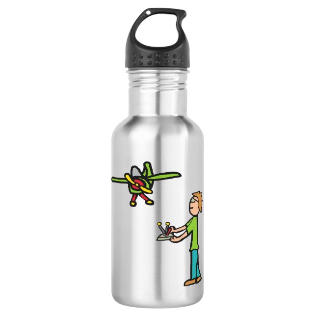 RC Model Airplane Flying 532 Ml Water Bottle (Front)