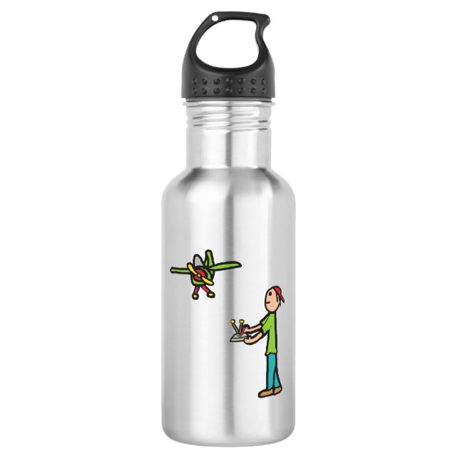 RC Model Airplane Flying 532 Ml Water Bottle (Front)