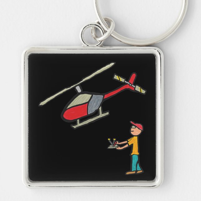RC Model Helicopter Flying Key Ring (Front)