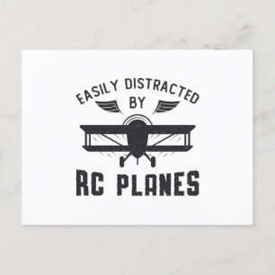 RC Plane Aircraft Easily Distracted By RC Plane Postcard
