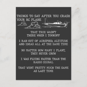 RC Plane Pilot Aviation Hobby Aeroplane lover Postcard
