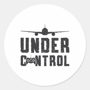 RC Plane Under Control Pilot Aeroplane RC Planes Classic Round Sticker