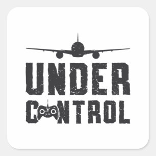 RC Plane Under Control Pilot Aeroplane RC Planes Square Sticker