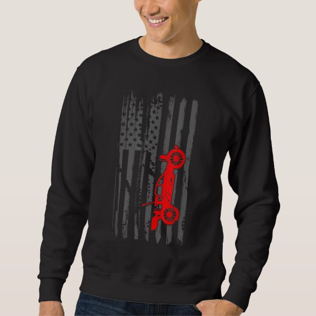 RC Racing American Flag Radio Control RC Car Sweatshirt (Front)