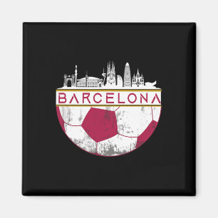 Rcelona City Skyline Soccer Sports Fans Cool  Magnet
