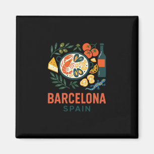 Rcelona Spain Souvenir Paella Spanish Food And Tra Magnet