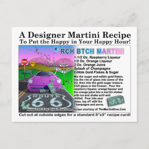RCH BTCH Martini Recipe Postcard