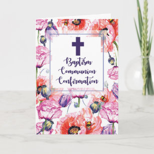RCIA Baptism Communion and Confirmation Poppies Card