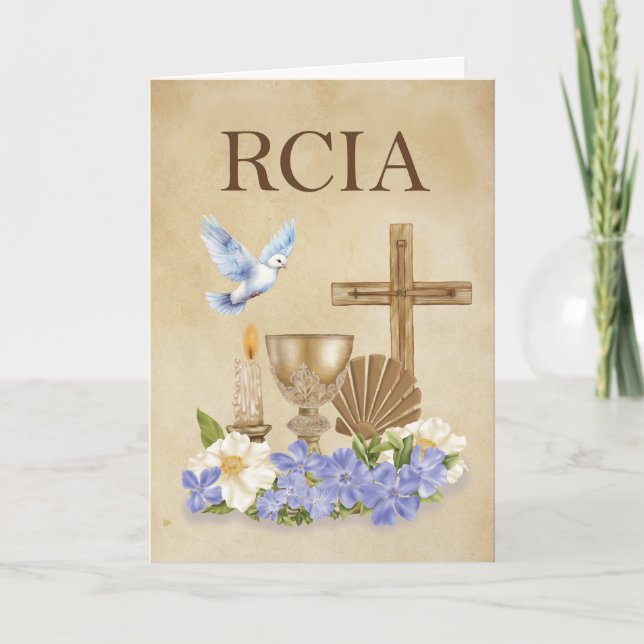 RCIA Catholic Faith Congratulations with Sacrament Card (Front)