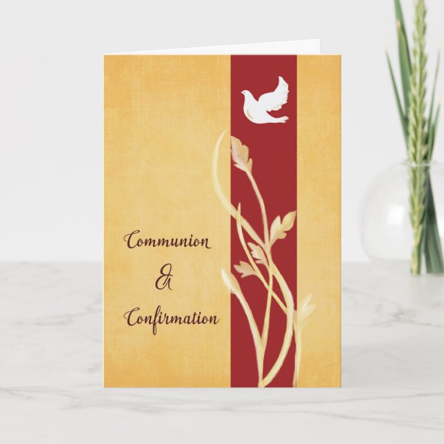 RCIA Communion and Confirmation Dove and Wheat Card (Front)
