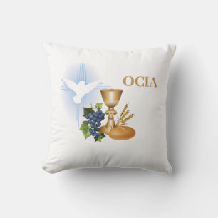 RCIA Congratulations Catholic Sacrament Symbols Cushion