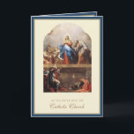 RCIA Entering Catholic Church Confirmation Baptism Holiday Card<br><div class="desc">Featuring a beautiful traditional Catholic religious image of Pentecost,  the Decent of the Holy Ghost upon the Apostles and the Blessed Virgin Mary. . Inside is the traditional "COME HOLY GHOST prayer - Very appropriate for one entering into the Catholic Faith.</div>