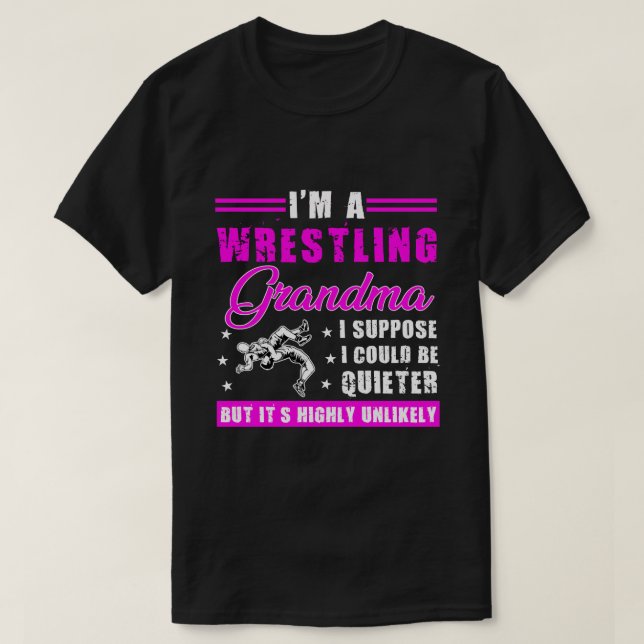 RD Funny Wrestling Grandma Long Sleeve Tshirt Coul (Design Front)