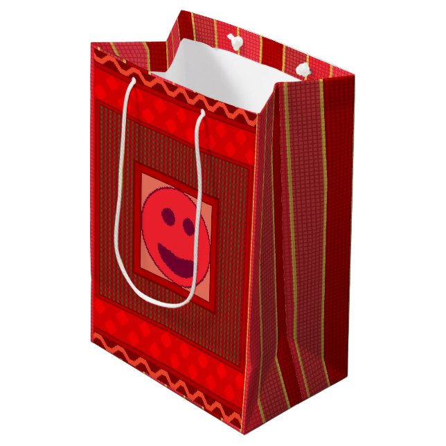 Rd&G VStripes Smile Tile Gift Bag (Front Angled)
