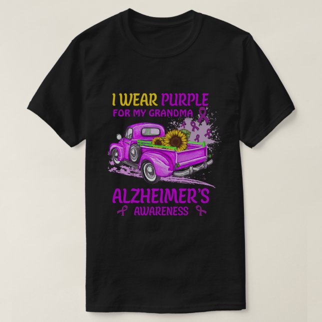 RD I Wear Purple For My Grandma, Alzheimers Aware T-Shirt (Design Front)