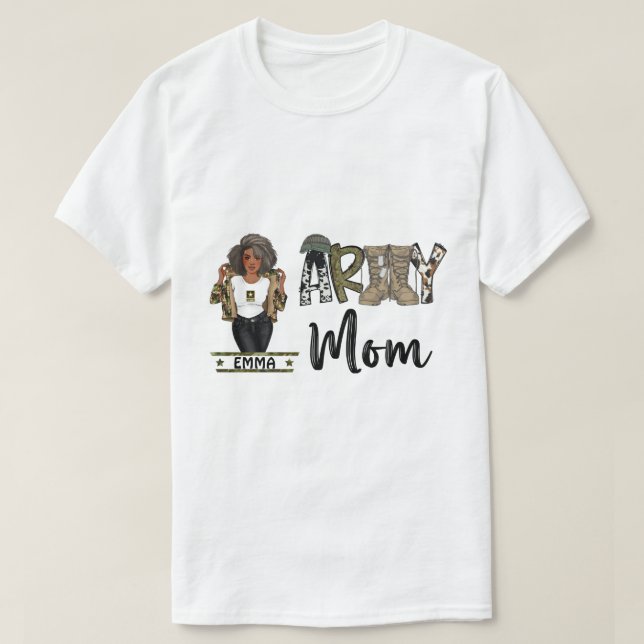 RD Personalised Army Mum Shirt, Custom Military T-Shirt (Design Front)