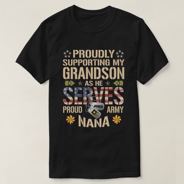 RD Personalised Army Shirt, Supporting My Grandson T-Shirt (Design Front)