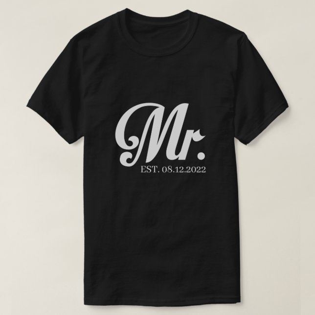 RD Personalised Mr and Mrs Shirt, Just Married T-Shirt (Design Front)