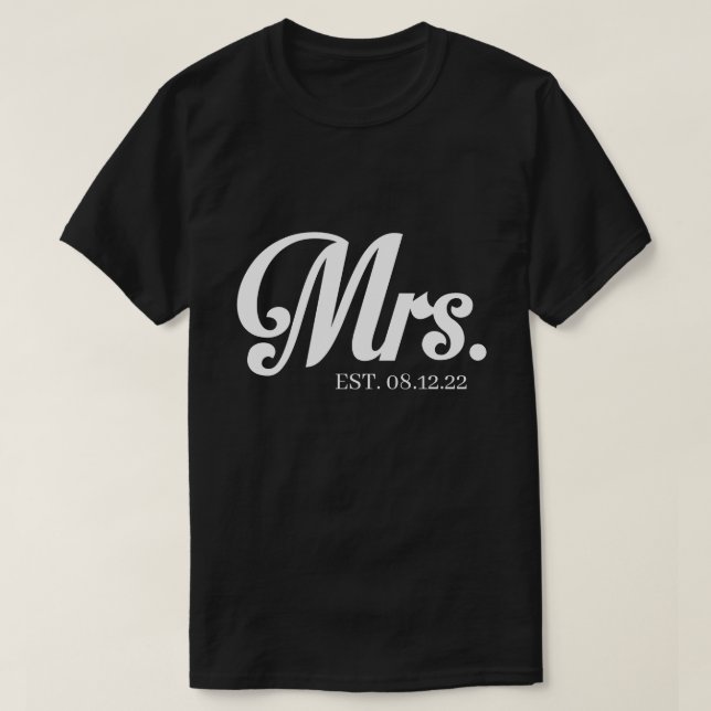 RD Personalised Mr and Mrs Shirt, Just Married  T- T-Shirt (Design Front)