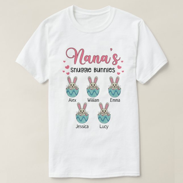 RD Personalised Nana's Snuggle Bunnies  T-Shirt (Design Front)