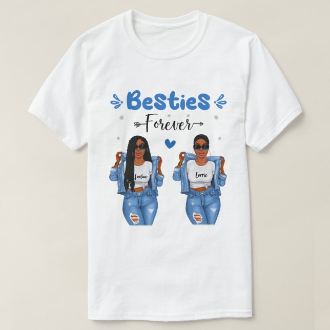 RD Personalized Besties Forever T Shirt Couple  (Design Front)